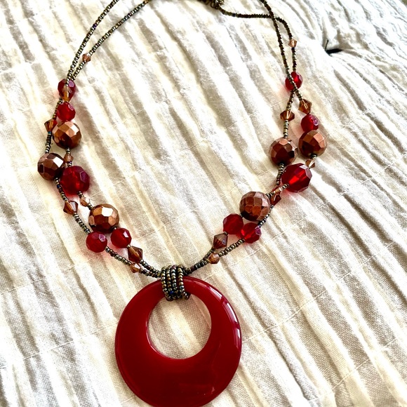 Lia Sophia double strand cinnamon pendant necklace - Picture 2 of 2